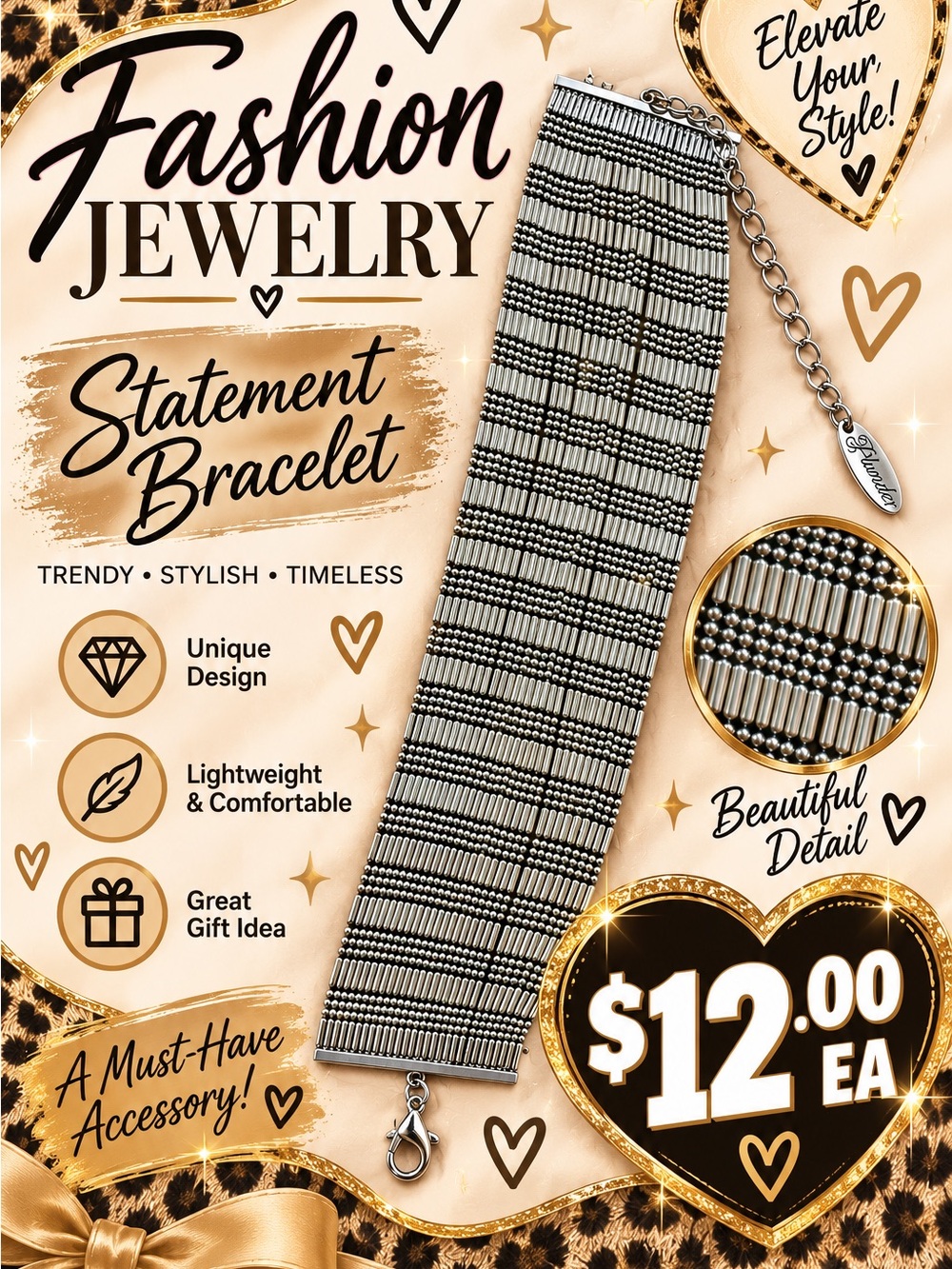 Plunder Silver Woven Statement Bracelet
